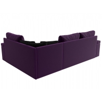 Угловой диван Николь (микровельвет фиолетовый чёрный) - Изображение 3